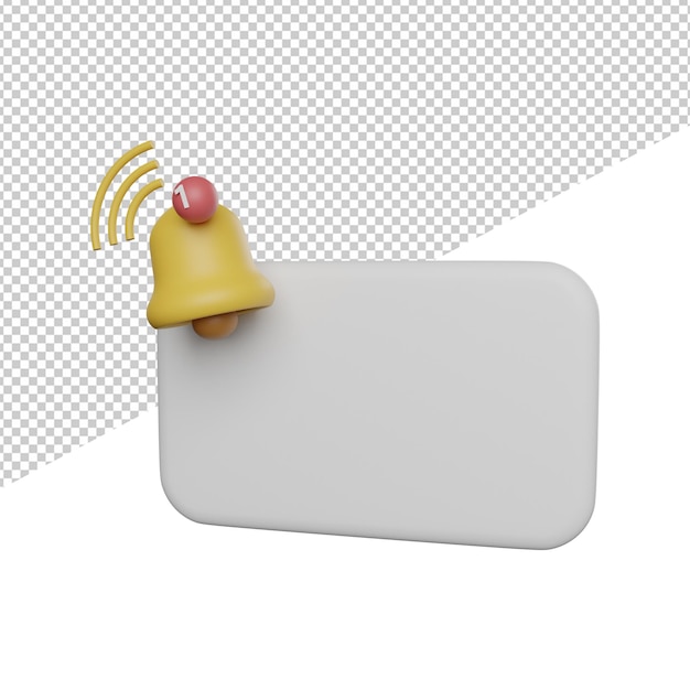 notification bar phone alarm side view 3d illustration rendering transparent background