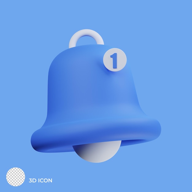 Icona 3d e-commerce della campana di notifica
