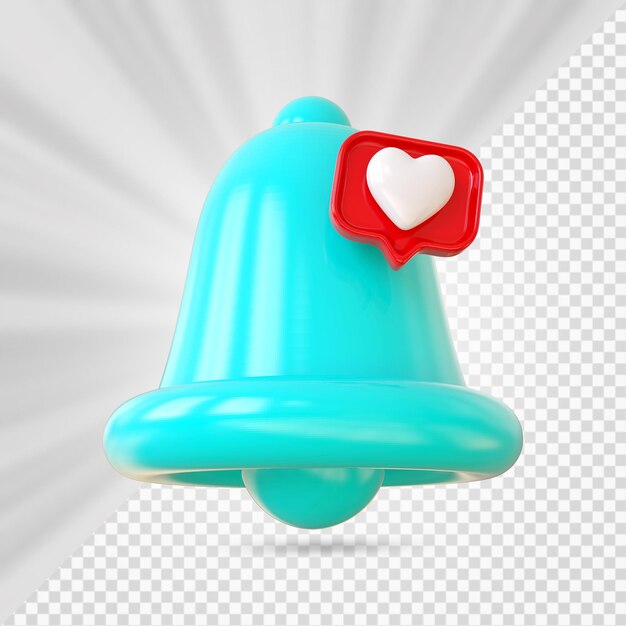 Notification bell with love icon