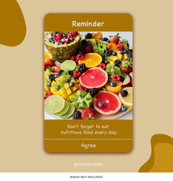 Notification reminder instagram post square template psd design social media layout reminder