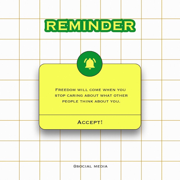 PSD notification reminder instagram post square template psd design social media layout reminder