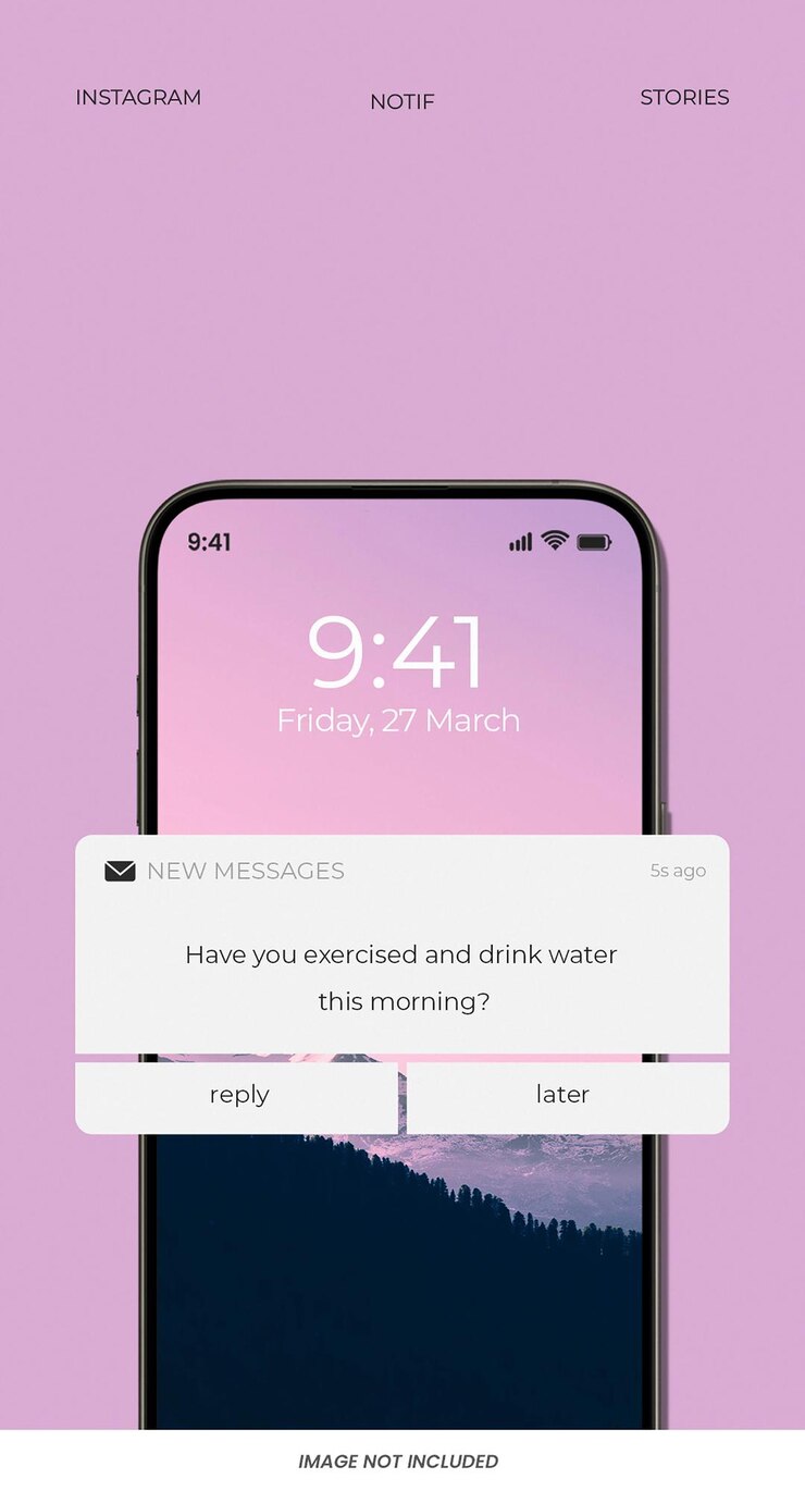PSD notification reminder instagram stories template psd design social media layout reminder