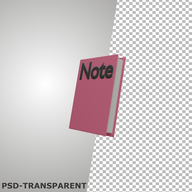 PSD notitieblok 3d-pictogram