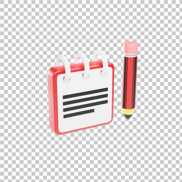 notitieboekje 3d illustratie