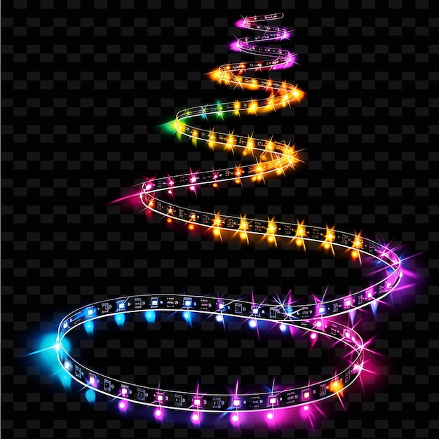 PSD novelty led strip lights with rainbow colors transparent wir y2k neon light decorative background