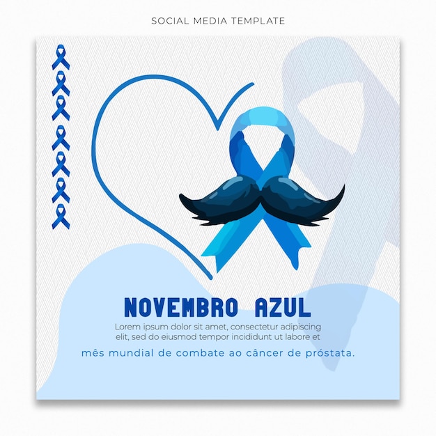 PSD instagram 게시물 피드용 novembro azul 소셜 미디어 템플릿