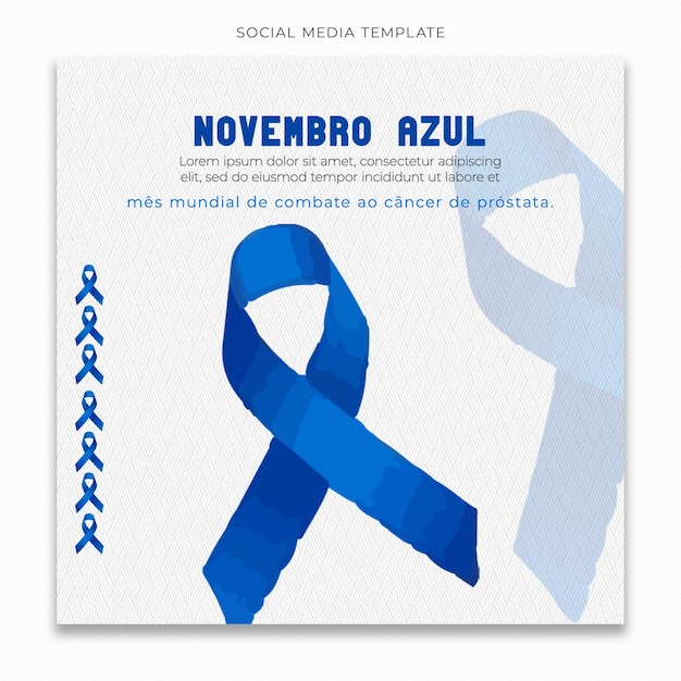 Novembro azul sociale media-sjabloon voor instagram-postfeed