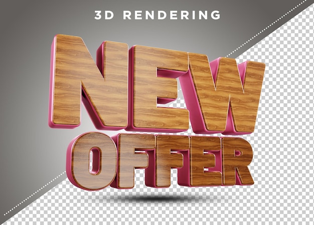 PSD nowa oferta renderowanie tekstu 3d psd