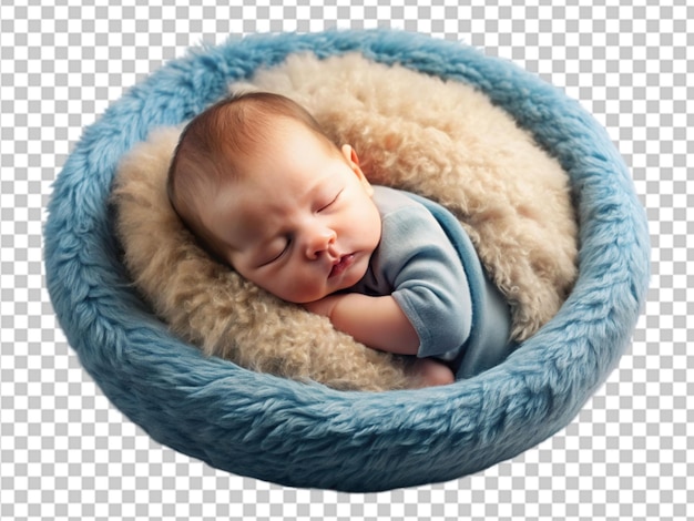PSD nowo narodzone dziecko śpi na poduszce
