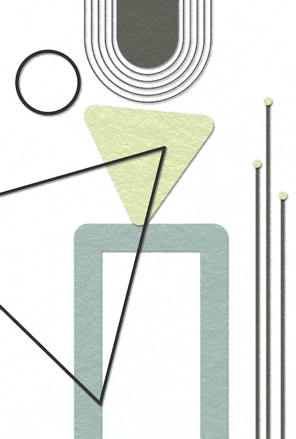 Nowoczesna abstrakcyjna sztuka ścienna z ilustracjami kształtów geometrycznych i linii do kreatywnej dekoracji