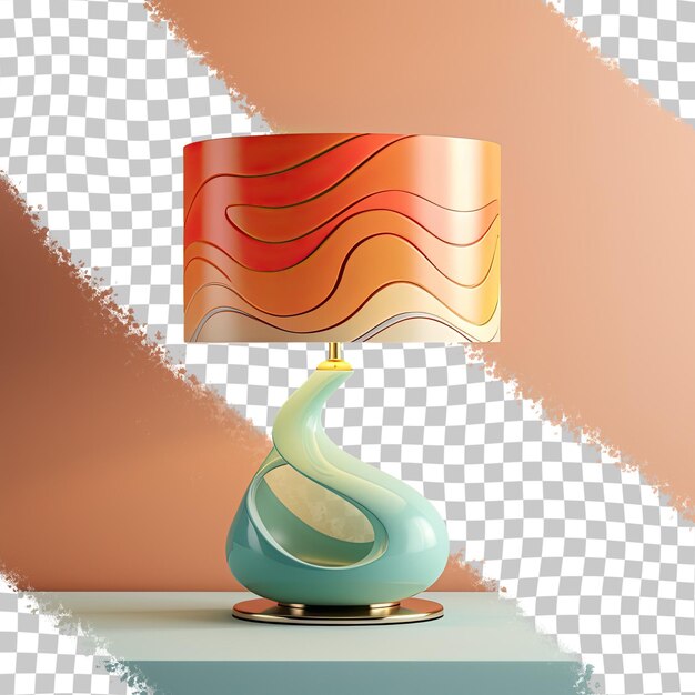 PSD nowoczesna lampa stołowa na przezroczystym tle o stylowej estetyce