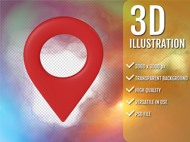 Nowoczesna lokalizacja znaku pozycji 3d