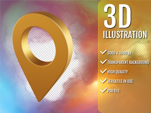 Nowoczesna lokalizacja znaku pozycji 3d