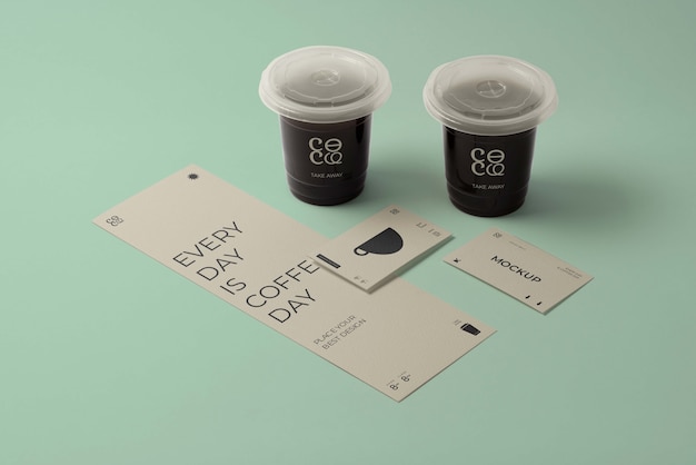 PSD nowoczesna makieta marki opakowania kawy