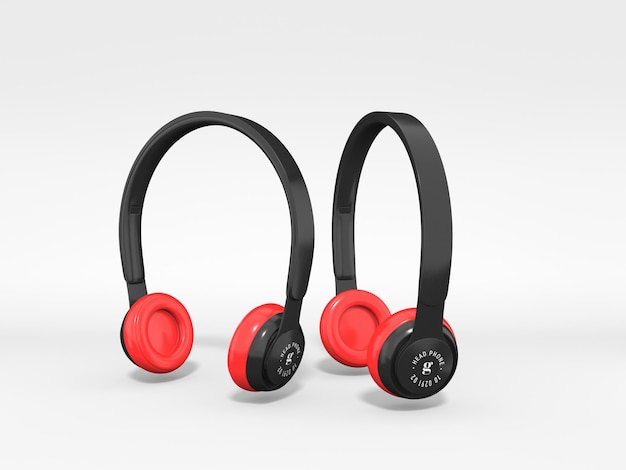 Nowoczesna, minimalistyczna makieta brandingowa słuchawek