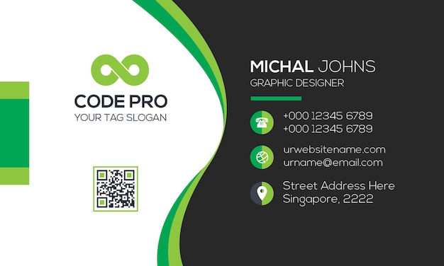 Nowoczesna wizytówka dla projektanta graficznego Michala Johns