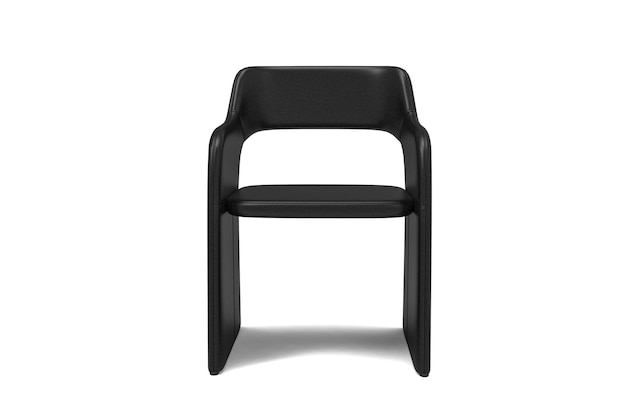PSD nowoczesne brązowe skórzane krzesło na białym tleelementy architektury