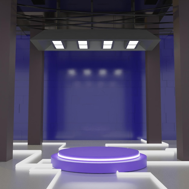 PSD nowoczesne futurystyczne fioletowe podium na niebieskim tle wysoka jakość