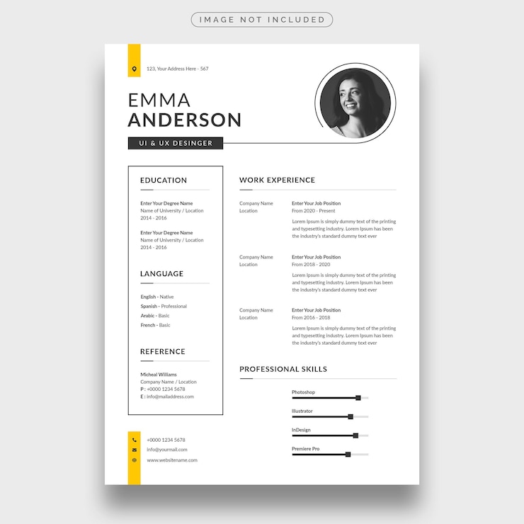PSD nowoczesne i minimalistyczne cv lub szablon cv