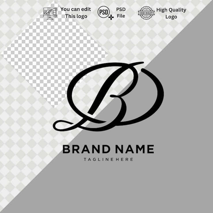 PSD nowoczesne minimalistyczne logo b