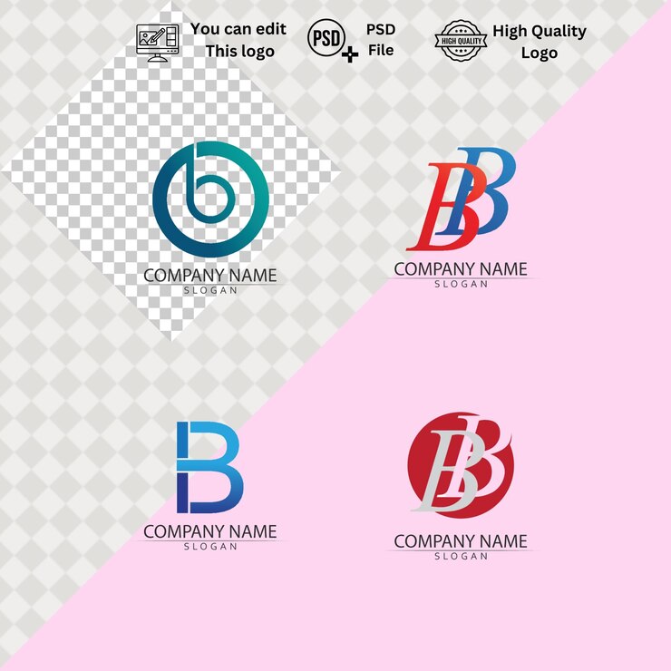 PSD nowoczesne minimalistyczne logo b