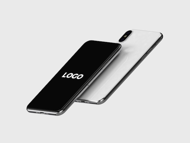 Nowoczesne pływające makieta smartphone