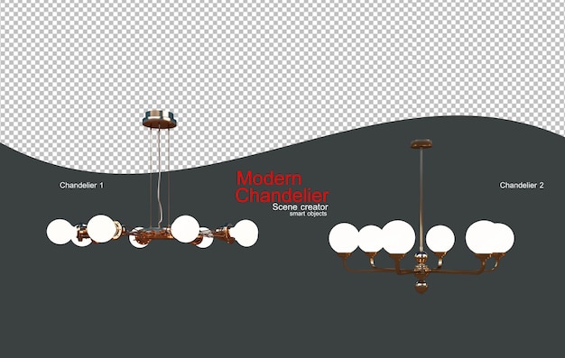 PSD nowoczesne żyrandole w wielu stylach