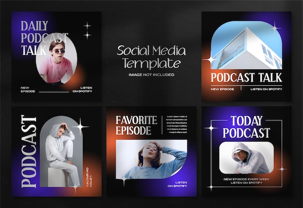 Nowoczesny Baner Społecznościowy Podcastu I Szablon Postu Na Instagram