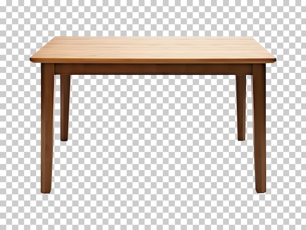 Nowoczesny drewniany stół izolowany na przezroczystym tle png psd