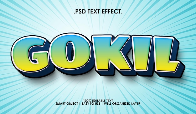 Nowoczesny efekt stylu kreskówek 3d gokil
