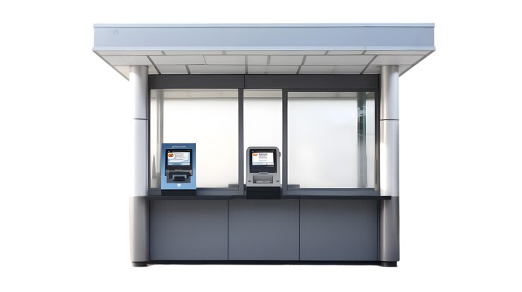 PSD nowoczesny kiosk bankomatów