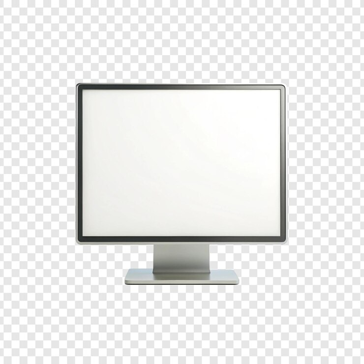 PSD nowoczesny monitor komputerowy z pustym ekranem na przezroczystym tle