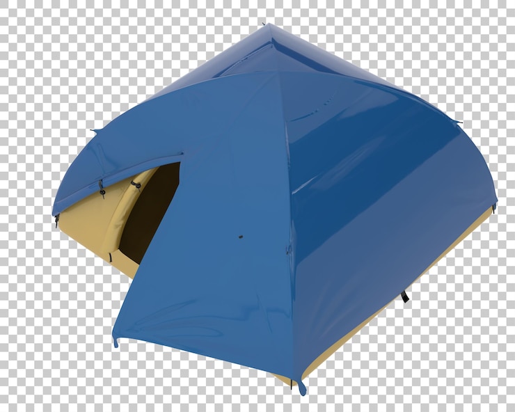 PSD nowoczesny namiot na przezroczystym tle ilustracja renderowania 3d