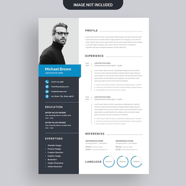 Nowoczesny prosty szablon CV CV