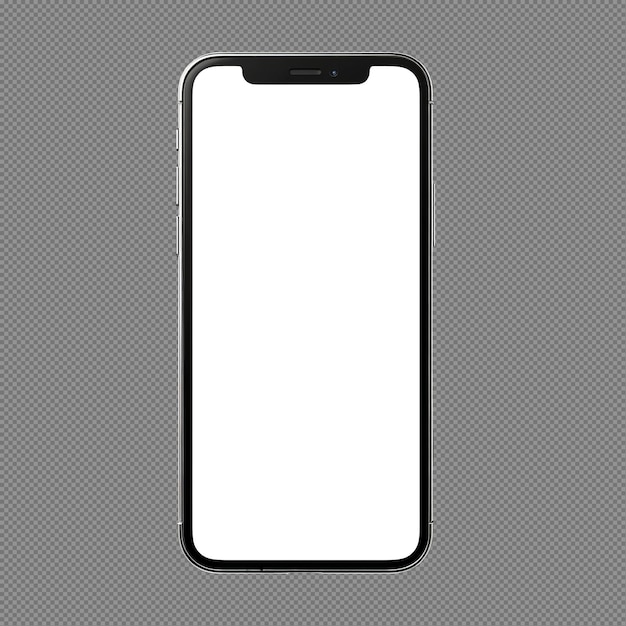 Nowoczesny realistyczny czcionka Smartphone widok biały ekran na tle