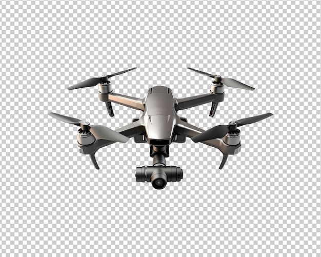 PSD nowoczesny widok z lotu ptaka latający dron quadcopter izolowany obiekt png na przezroczystym tle