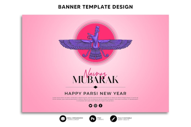 Modello di banner di rendering 3d celebrazione nowruz