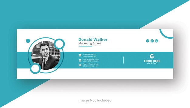 Nowy Nowoczesny Projekt Szablonu Podpisu E-maila Lub Osobistego Okładki Mediów Społecznościowych
