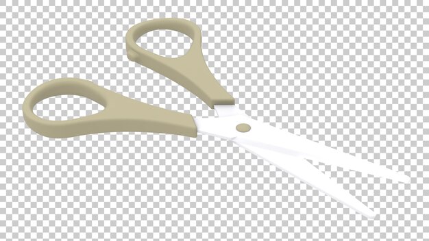 PSD nożyczki izolowane na przezroczystym tle ilustracja renderowania 3d