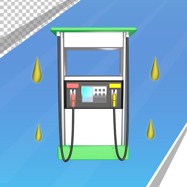 PSD nozzle fuel with gasoline pump background isolated