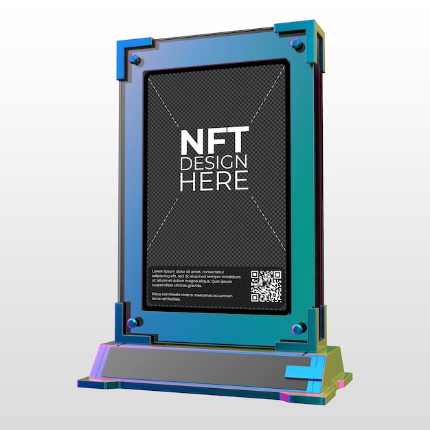 PSD ntf photo holder screen mockup with transparent background