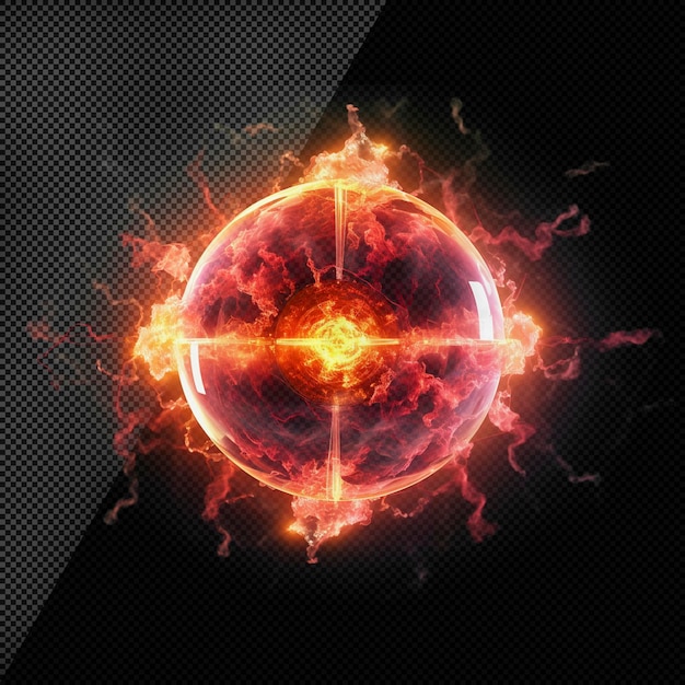 Nuclear explosion fire effect transparent background