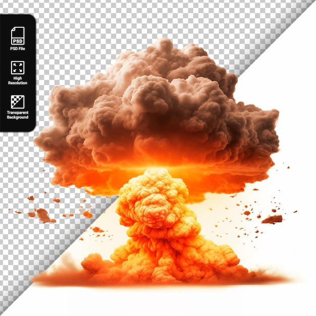 PSD nuclear explosion isolated on a transparent background