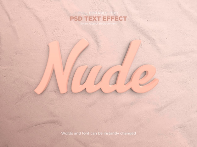 PSD nude editable text effect