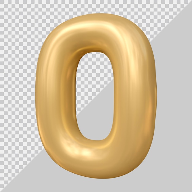 Number 0 design with 3d style