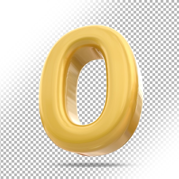 PSD numero 0 oro 3d di lusso