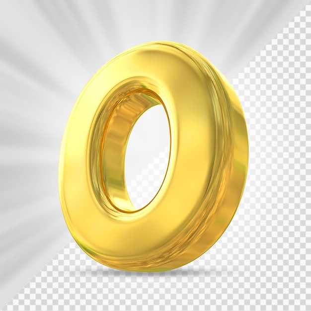 Numero 0 oro 3d di lusso