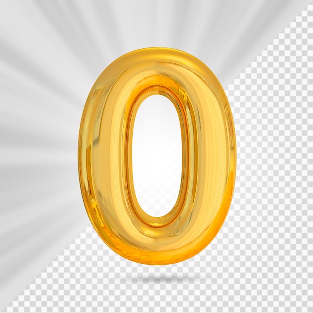 Numero 0 oro 3d