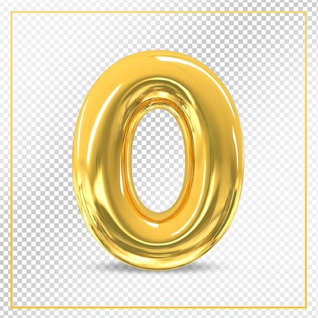 Numero 0 oro lusso 3d