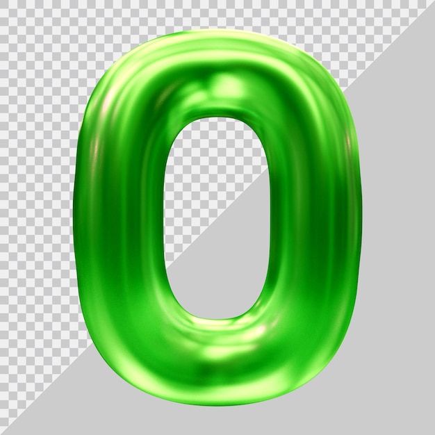 Number 0 with 3d modern style